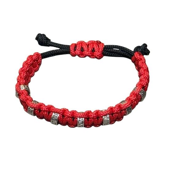 Handmade paracord bracelet with Egyptian style metal beads - Picture 3 of 6